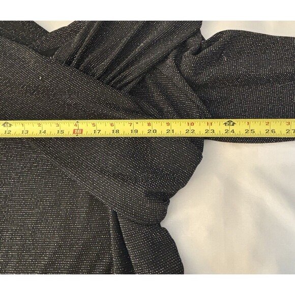 LANE BRYANT Off the Shoulder Illusion Top Black Sparkle 22/24 Long Sleeve Party - Picture 12 of 15